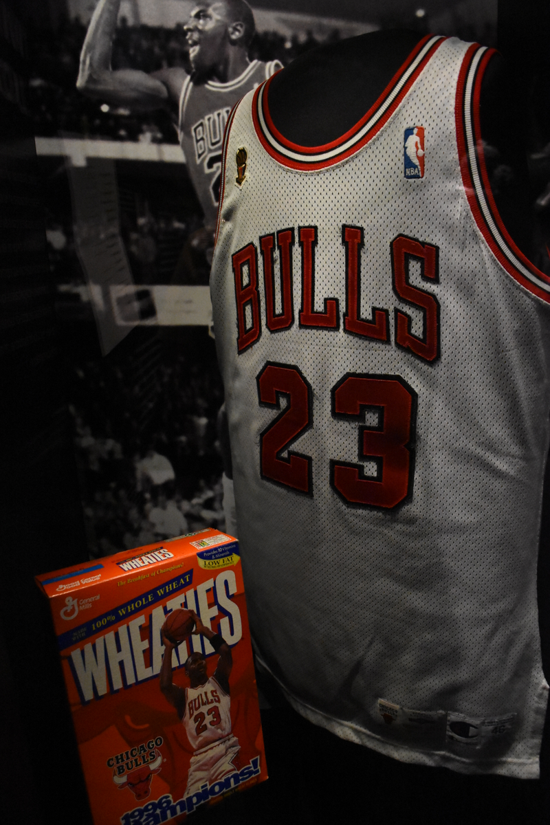 Michael Jordanās Chicago Bulls jersey and the Wheaties cereal box on which he appearedVeronica Graves/The Root